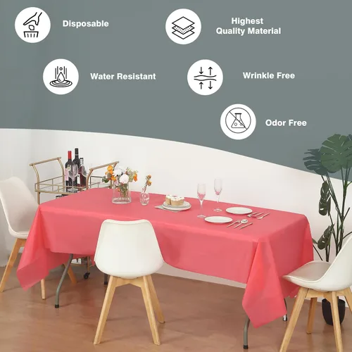 Miniatura 45 de Rollo de plástico para cubierta de mesa color verde manzana, 40 pulgadas x 100 pies, rollo de plástico resistente para cubierta de mesa de banquetes