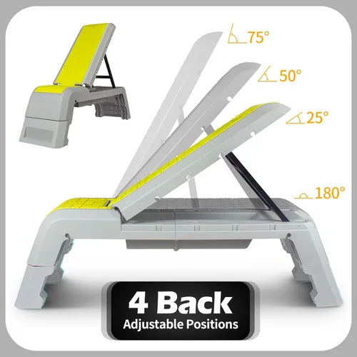 Miniatura 4 de leikefitness Plataforma aeróbica multifuncional con plataforma de entrenamiento de cable, banco de mancuernas ajustable, banco de pesas