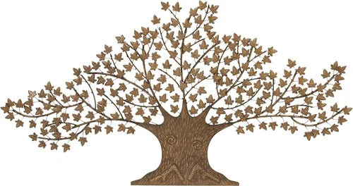 Miniatura 10 de Deco 79 Escultura de pared de árbol de metal para decoración de pared con detalle de hojas, arte de pared 47 x 2 x 42 pulgadas, multicolor
