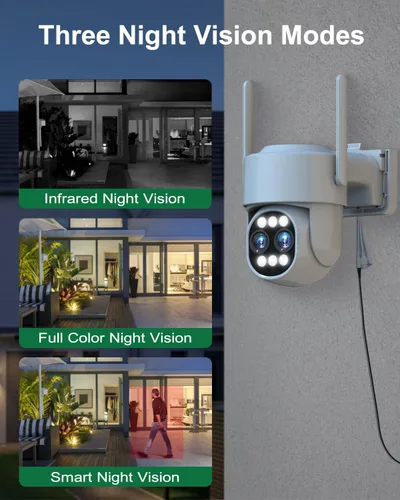 Miniatura 5 de Cámara de seguridad inalámbrica PTZ de doble lente 4MP