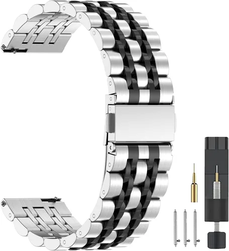 Miniatura 10 de ZPJPPLX Correa Universal de Liberación Rápida para Reloj, Correas de Metal de Acero Inoxidable de 18mm 20mm 22mm para Samsung Galaxy Watch 6/5/4/3