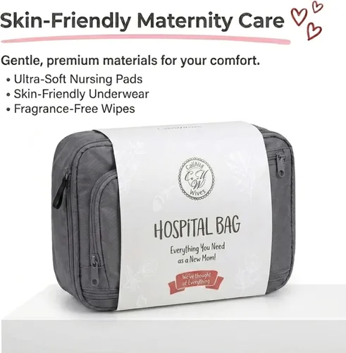 Miniatura 8 de Bolsas de hospital para el trabajo de parto y el parto, bolsa de hospital de maternidad para embarazo, esenciales para mamá, juego de ropa