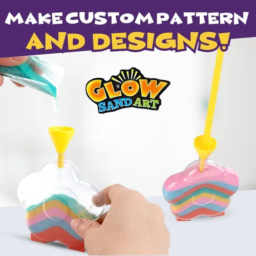 Miniatura 3 de Crea tu propia actividad artística de arena mágica con purpurina Kits de arena personalizados de colores que brillan en la oscuridad para niños