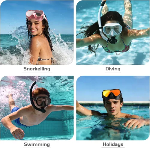 Miniatura 7 de Gafas de natación para adultos con cubierta para la nariz, máscara de buceo de visión amplia, sin fugas, gafas de natación para hombres, mujeres