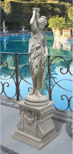 Miniatura 5 de Design Toscano Dione the Divine Greek Water Woman - Estatua de jardín para interiores y exteriores, tamaño mediano, 22 pulgadas de alto, resina
