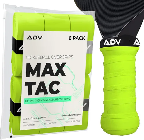 Miniatura 9 de Cinta de agarre adhesiva extremadamente pegajosa y antideslizante ADV MaxTac para pickleball - Paquete de 3, 6, 12 - Sobregrip para raqueta