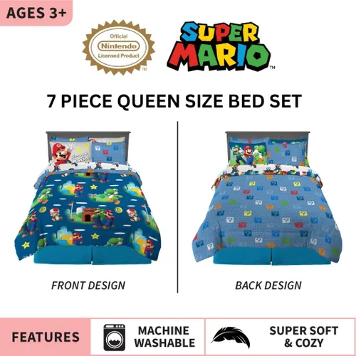Miniatura 352 de Franco - Juego de edredón y sábanas supersuaves con funda, para niños, 7 piezas, tamaño matrimonial, Five Nights At Freddy's Cinco noches en Freddy's