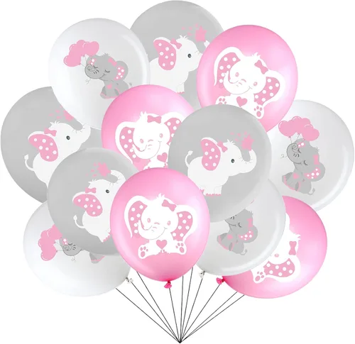 Aoriher 45 globos de elefante de 12 pulgadas, globo de elefante para baby shower, para bebés, niños y niñas, revelación de género, suministros de