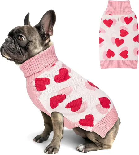 Miniatura 8 de KYEESE - Suéter de Navidad para perros con diseño de renos para perros pequeños, ropa a cuadros de búfalo rojo con agujero para la correa para días