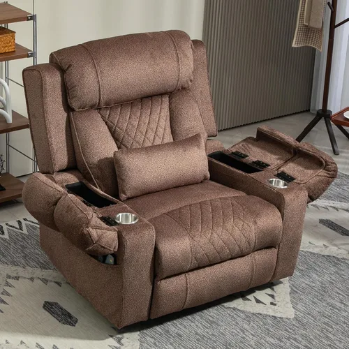 Miniatura 9 de JUUXO Silla reclinable Power Lift extra grande para personas mayores - Sillón reclinable extra ancho para hombre grande con calor y masajes