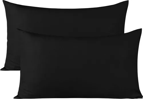 Miniatura 9 de BEDSUM Juego de 2 fundas de almohada de microfibra tamaño Queen, suaves, resistentes a las arrugas y de fácil cuidado con cierre de sobre para Negro