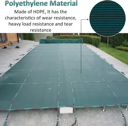 Miniatura 2 de Mantas protectoras de piscina resistentes para invierno, 3, 6, 9, 12, 15, 18, 21, 24, 27, 30, 33, 36, 39 pies, para exteriores, cubiertas