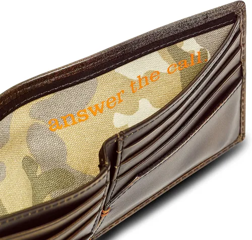 Miniatura 5 de HoJ Co. DUCK - Cartera plegable para hombre Cartera para hombre deportista al aire libre Cuero de grano completo pulido a mano Cartera delgada