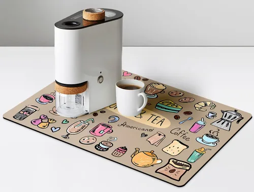 Miniatura 23 de Alfombrilla de bar de Golener, alfombrilla absorbente para derrames de cafetera, tapete protector de mostrador debajo de la máquina de espresso