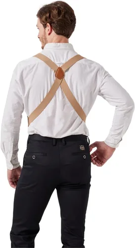 Miniatura 5 de Tirantes elásticos con clip en la espalda en X para hombre, 2 clips para uso formal e informal