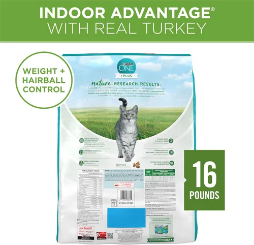 Miniatura 10 de Purina ONE Natural +Plus Indoor Advantage - Alimento seco para gatos domésticos, bajo en grasa, para control de peso, bolsa de 16 libras