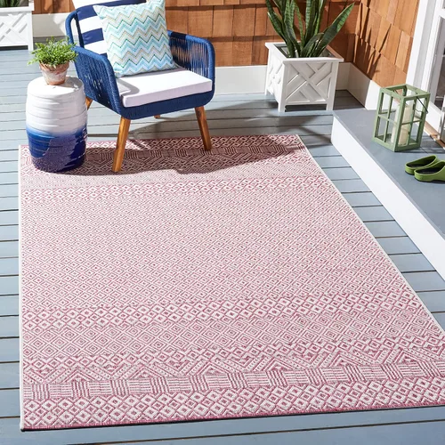 Miniatura 30 de SAFAVIEH Alfombra lavable al aire libre, colección Courtyard - 2'3" x 5', gris y negro, no desprende pelusa y fácil limpieza, ideal para patio