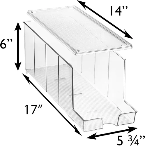 Miniatura 3 de Organizador de latas de refresco ClearSpace y dispensador de latas de refresco para refrigerador - Organizador de nevera y organizador apilable