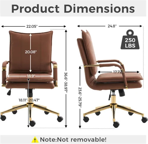 Miniatura 2 de Silla de oficina, cómoda silla de escritorio, silla giratoria de cuero, silla ergonómica para computadora con reposabrazos, silla de escritorio