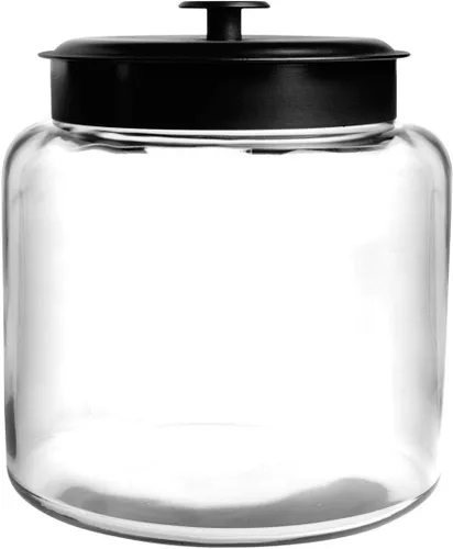 Miniatura 11 de Anchor Hocking Montana Juego de Botes de Vidrio con Tapas Fresh Seal, Metal Negro, Juego de 3 Piezas