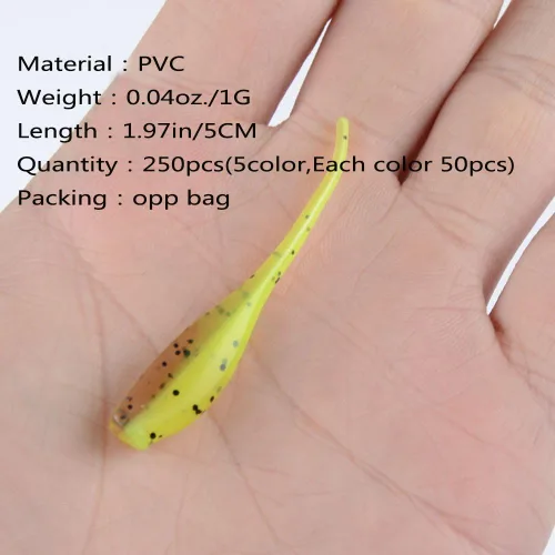 Miniatura 2 de Coloridos cebos suaves de renacuajo (PVC/1.97 pulgadas/0.04 onzas/50 unidades de paquete/5 opciones de colores)
