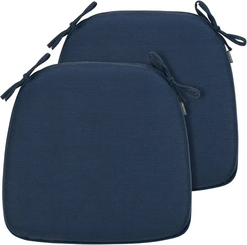 Miniatura 20 de Magpie Fabrics Juego de 2 cojines para sillas de exteriores e interiores de 17 x 16 x 2 pulgadas con lazos, impermeables, para todo tipo de clima