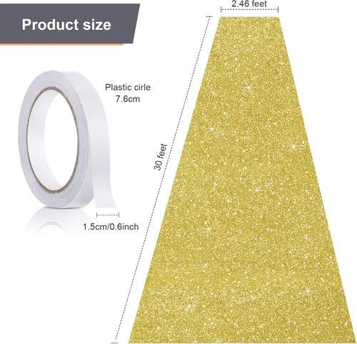 Miniatura 3 de Tatuo Alfombra de pasillo de 2.46 x 30 pies, grosor de 55 GSM con cinta para alfombra para baile de graduación, boda, exterior, interior, pasillo