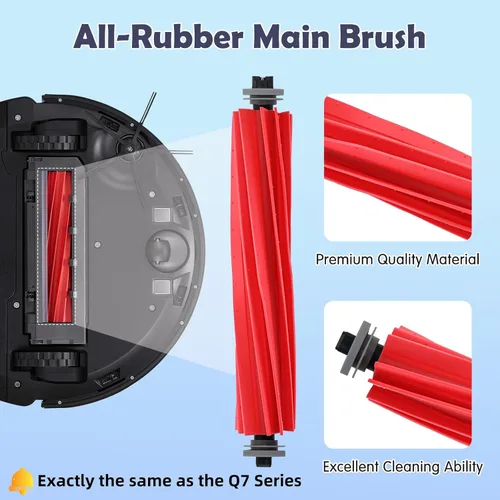 Miniatura 3 de 18 piezas de kit de accesorios Q7 de repuesto compatibles con aspiradora robot Roborock Q7 / Q7+ / Q7 Max / Q7 Max+, 2 cepillos principales, 4 Kit