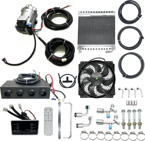Kit de aire acondicionado de 12 V CC, aire acondicionado caliente y frío de doble uso, adecuado para RV, camión, coche de granja, furgoneta,
