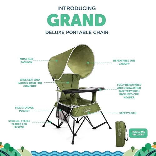 Miniatura 3 de Baby Delight Silla portátil Go with Me Grand Deluxe para niños Interior y exterior Moss Bud Green Verde musgo