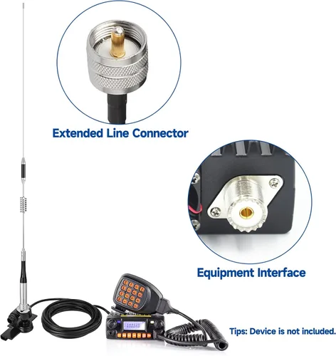 Miniatura 5 de Bingfu Antena de radio móvil de radioaficionado VHF UHF 136-174MHz 400-470MHz Radio aficionado Radio de dos vías Antena de radio con soporte fijo