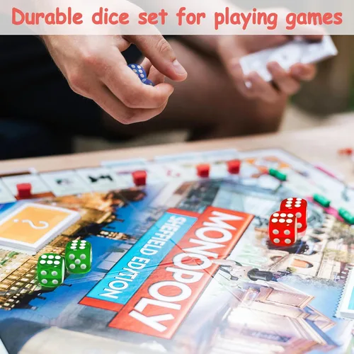 Miniatura 6 de Juego de 500 dados de colores a granel de 0.55 pulgadas, 6 caras, dados estándar para aula, enseñanza, juego de mesa, juego y rodar, 10