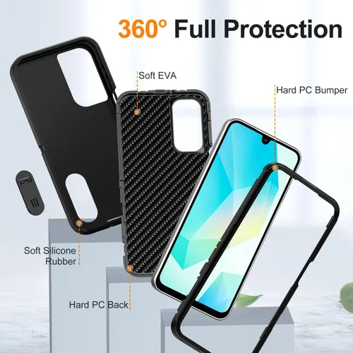 Miniatura 8 de IDweel Funda rígida para Samsung Galaxy A16 5G de 6.7 pulgadas, resistente a los golpes, antiarañazos, ajuste delgado, ligera, duradera, con función
