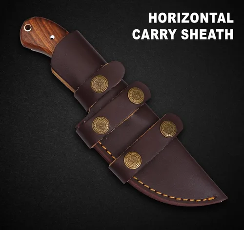 Miniatura 9 de Cuchillo de seguimiento de 8.5 pulgadas, hoja fija, supervivencia, caza, espiga completa, cuchillo táctico, hecho a mano, acero de alto carbono