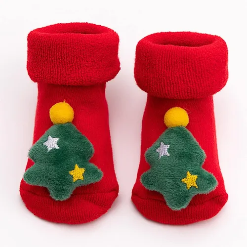 Miniatura 4 de Calcetines de Navidad para recién nacidos, de dibujos animados, para invierno, gruesos, antideslizantes, para el suelo, productos para bebés