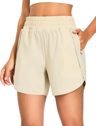 Miniatura 14 de KPSUN Pantalones cortos deportivos para mujer de 5 pulgadas de cintura alta, pantalones cortos de entrenamiento de verano con bolsillos