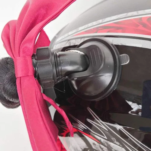 Miniatura 4 de Casco de coletas degradadas con rampa de trenzas para cola de caballo con ventosa con lazo o rosa para moto, 1 unidad de 24 pulgadas, muchos