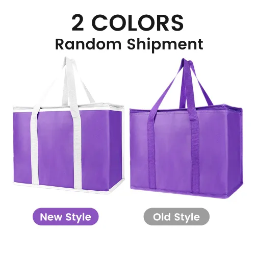 Miniatura 147 de Bodaon Paquete de 10 bolsas aisladas para entrega de alimentos para comidas calientes y frías, bolsas térmicas y enfriadoras, bolsa aislante de Negro