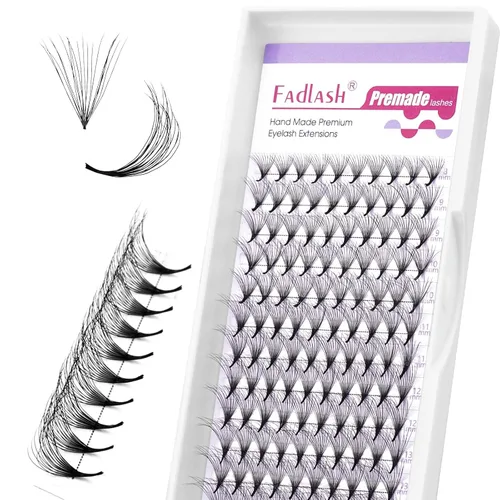 Miniatura 19 de Extensiones de pestañas postizas en abanico 10D Extensiones de pestañas postizas prefabricadas 0.05 0.07 de grosor Extensiones de pestañas postizas