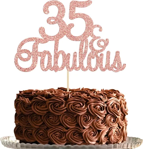Miniatura 10 de Gyufise 1 decoración de pastel de 10 y fabulosa decoración de pastel de oro rosa con purpurina de diez y fabulosos adornos para tartas de feliz 10º