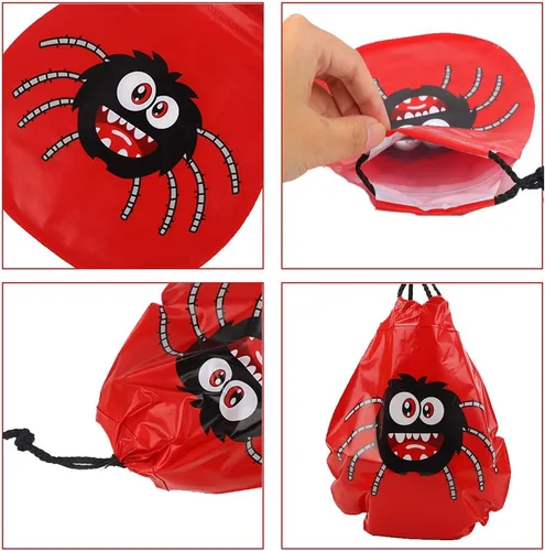 Miniatura 3 de CCINEE 24 bolsas de golosinas con cordón, 12 estilos de bolsas de golosinas de Halloween para niños, suministros de fiesta de truco o trato