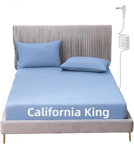 Miniatura 40 de Grounding - Sábana de cama tamaño King con cordón de 15 pies, 90% algodón orgánico + 10% fibra plateada, sábanas conductivas para un mejor sueño