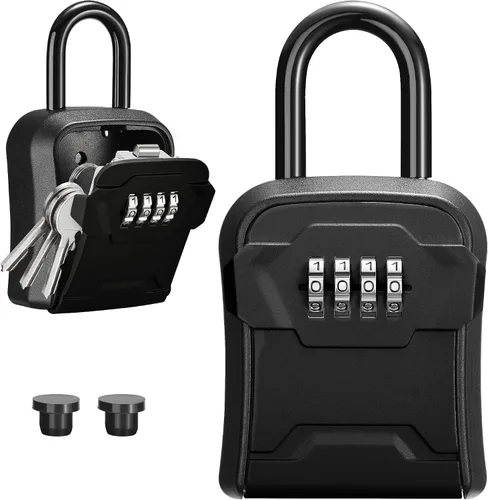 Miniatura 16 de Puroma Caja de Seguridad, Caja de Llaves con Cerradura de Montaje en Pared y Caja de Seguridad Portátil con Código Reiniciable, Caja de Seguridad