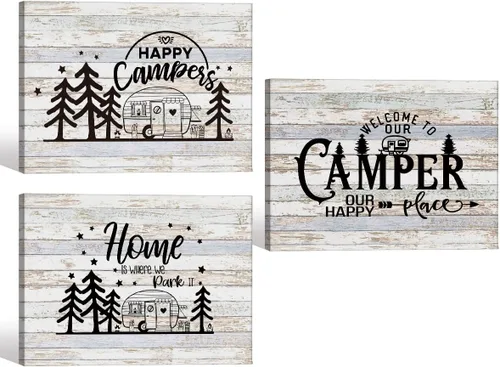 Miniatura 15 de Let The Adventure Begin - Lienzo decorativo para pared, enmarcado para sala de caravana, baño, decoración de remolques, 11 x 14 pulgadas, regalos