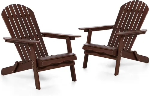 Miniatura 9 de Elk - Silla Adirondack de madera de eucalipto para patio al aire libre de 34 pulgadas de ancho para patio al aire libre, terraza, playa, jardín