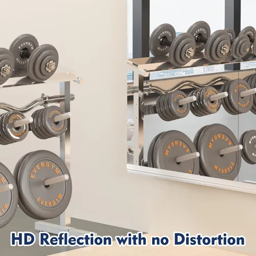 Miniatura 6 de Snowdool Espejo de gimnasio, 48 x 30 pulgadas, 2 espejos para pared de gimnasio en casa, grande, espejo de cuerpo completo para yoga, garaje
