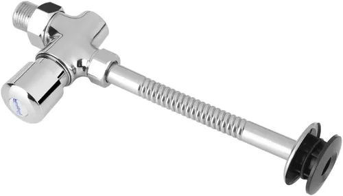 Miniatura 3 de Válvula de descarga de orinal de inodoro Tipo de botón Retraso manual Apagado automático, latón macizo antisifón Válvula de descarga para baño