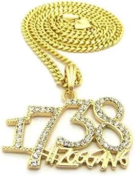 Miniatura 2 de Shiny Jewelers USA Collar de cadena cubana para hombre, 1738, zoológico, remy, boyz, micro, colgante, caja cubana, joyería de hip hop