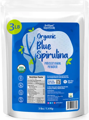 Miniatura 3 de Ellie's Best Polvo de espirulina azul orgánico (extracto de ficocianina), 60 porciones, sin olor, vegano, sin OMG, sin gluten, sin lácteos