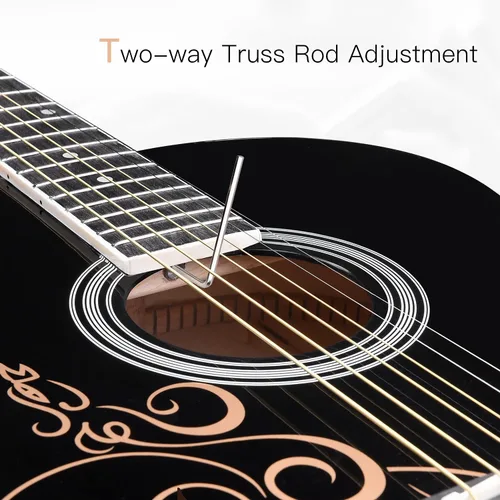 Miniatura 7 de Guitarra acústica de concierto WINZZ AF227A de 39 pulgadas con kit completo, enredadera delicada